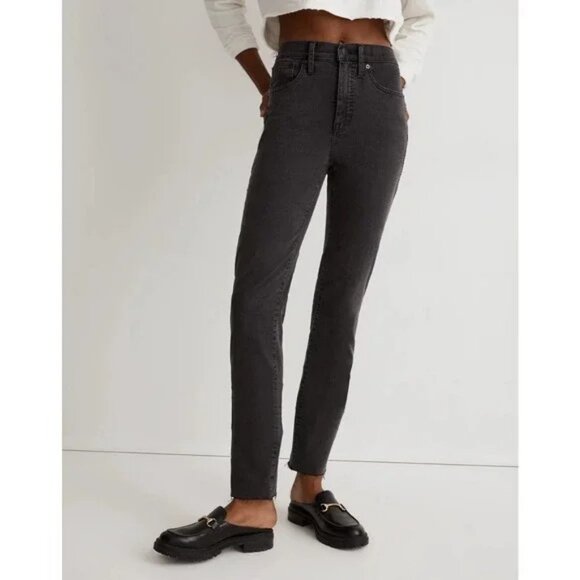 Madewell Stovepipe Straight Slim Leg Charcoal Black High Rise Size 25 - Picture 1 of 9